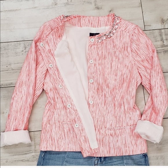 NYDJ Jackets & Blazers - NYDJ tweed embellished jacket